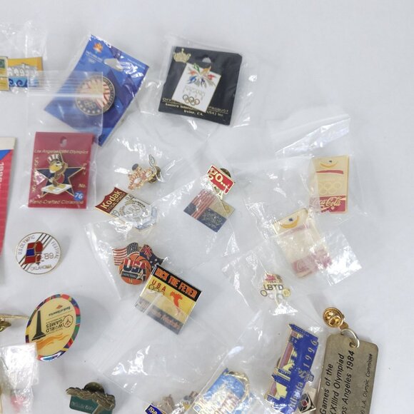 Vintage Olympic Games Pin Lot USA LA 1984 Atlanta 1996 Mascots Sponsors Rare Set - Picture 2 of 12